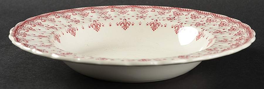 Fleur de Lys Red (Earthenware, No Trim) Rim Soup Bowl by Spode-1