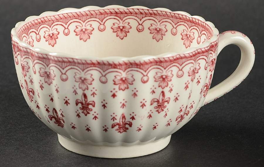 Fleur de Lys Red (Earthenware, No Trim) Flat Cup by Spode-1