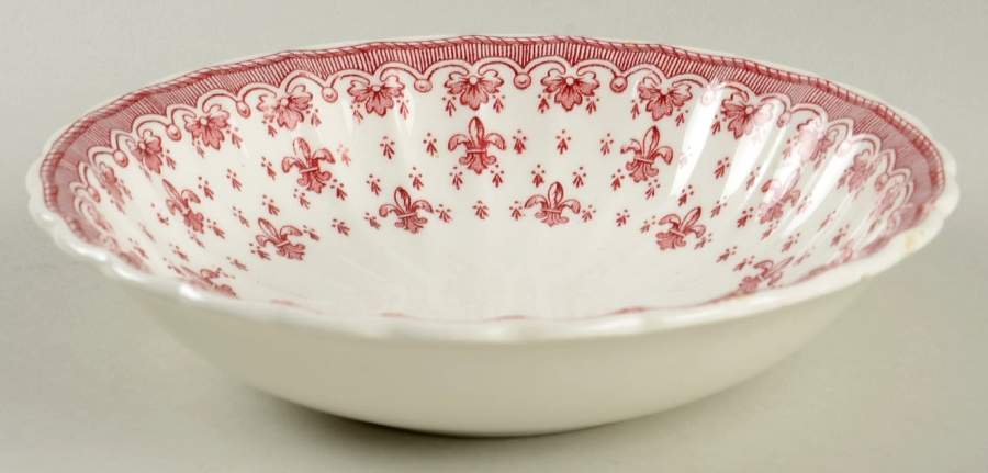 Fleur de Lys Red (Earthenware, No Trim) Coupe Cereal Bowl by Spode-1