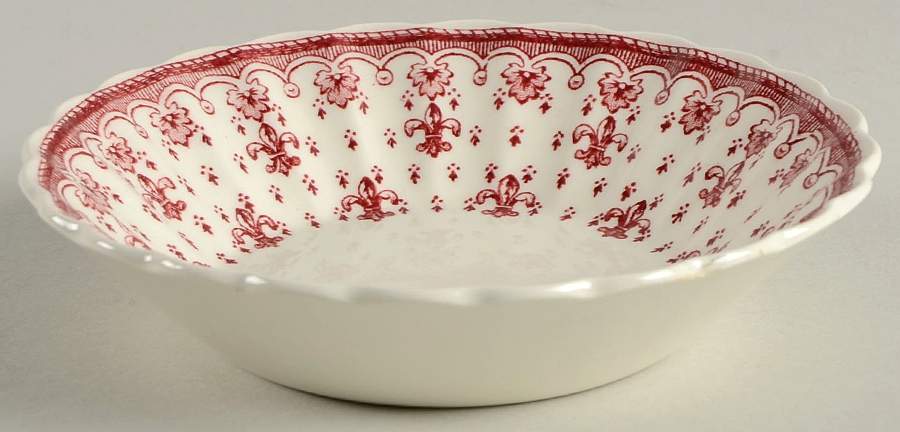 Fleur de Lys Red (Earthenware, No Trim) Fruit/Dessert (Sauce) Bowl by Spode-1