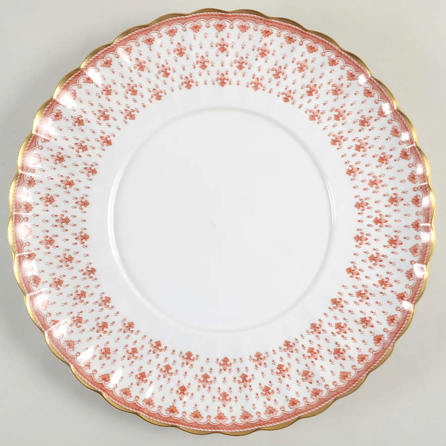 Fleur de Lys Red (Bone, Gold Trim) Underplate for Tureen by Spode-1