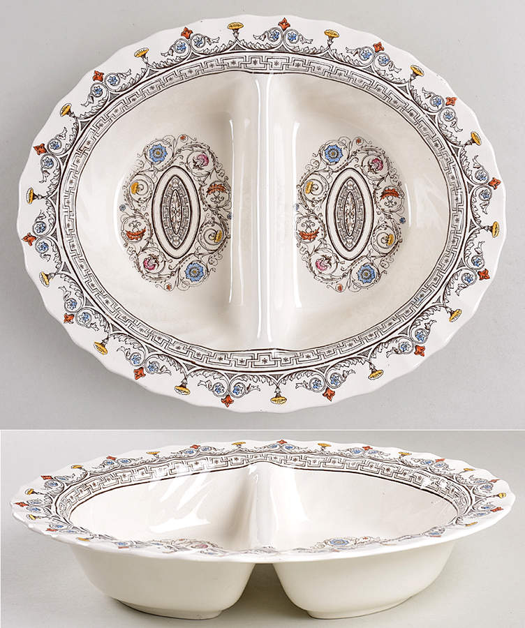 Florence 11" Oval Divided Vegetable Bowl by Spode-1