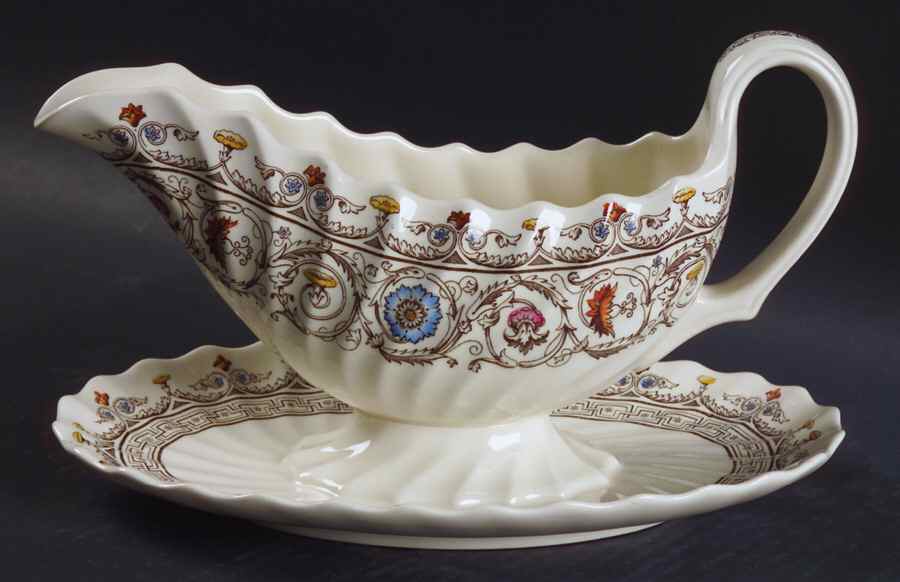 Florence Gravy Boat with Attached Underplate by Spode-1