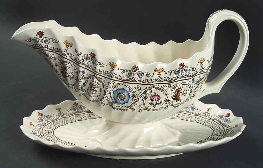 Florence Gravy Boat with Attached Underplate by Spode-1