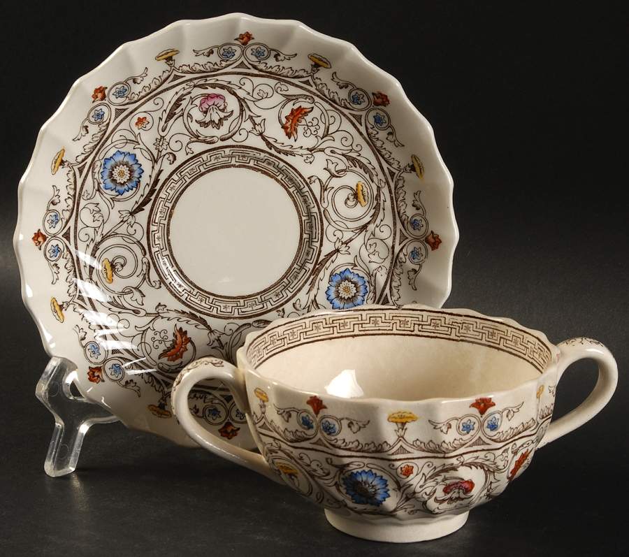 Florence Flat Bouillon Cup & Saucer by Spode-1