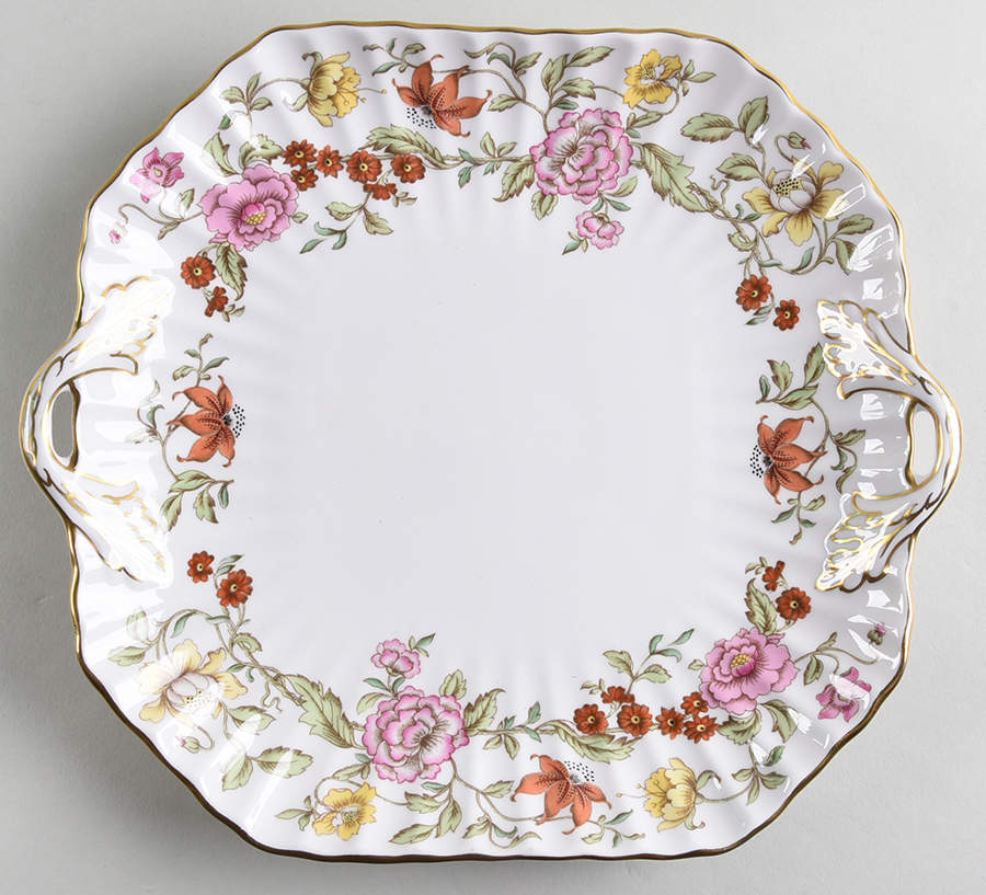 Floral Tapestry Square Handled Cake Plate by Spode-1