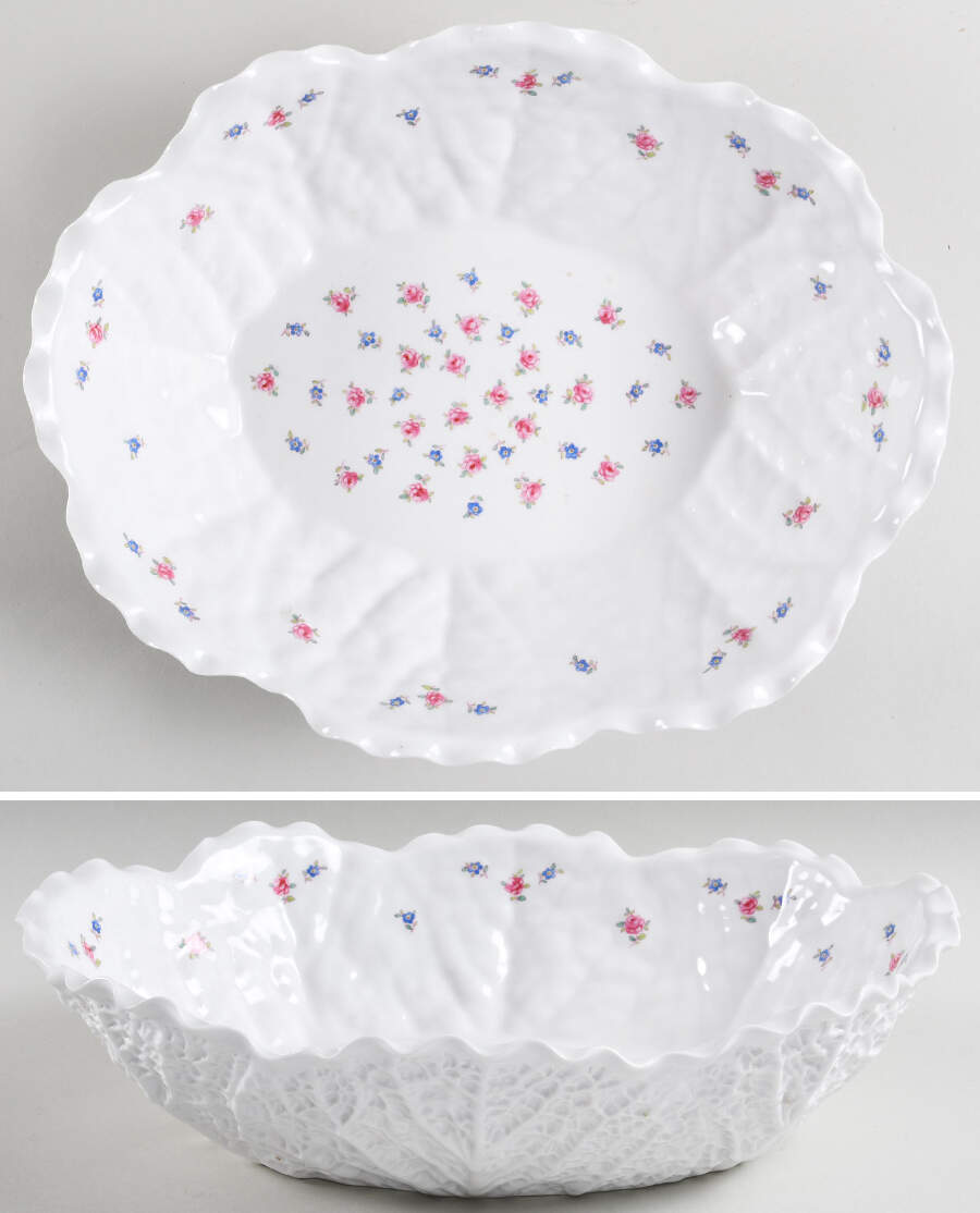 Forget Me Not (Bone China) 13" Oval Vegetable Bowl by Spode-1