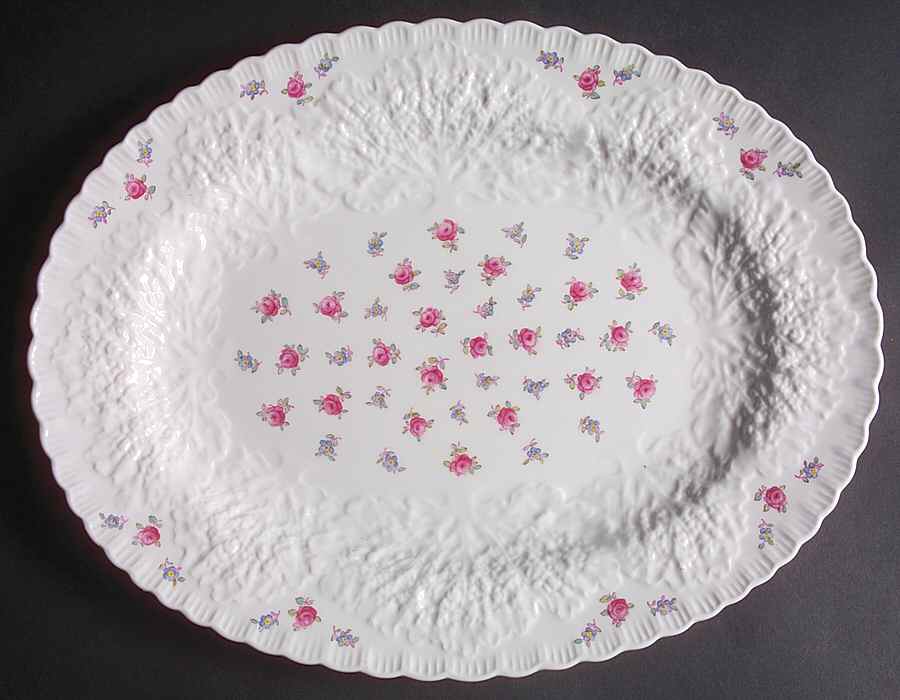 Forget Me Not (Bone China) 13" Oval Serving Platter by Spode-1