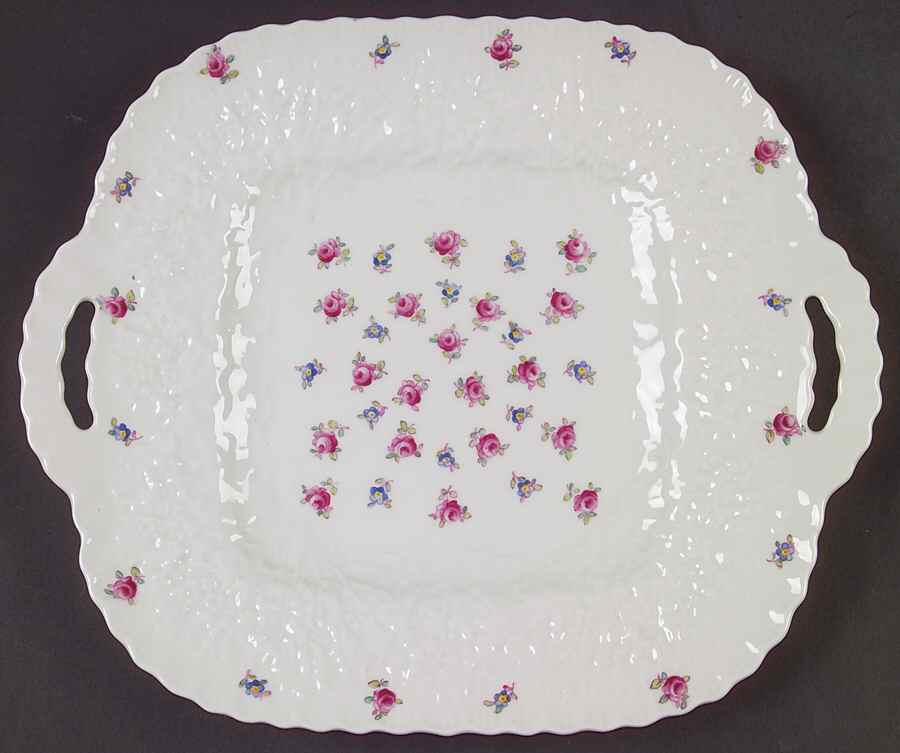 Forget Me Not (Bone China) Square Handled Cake Plate by Spode-1