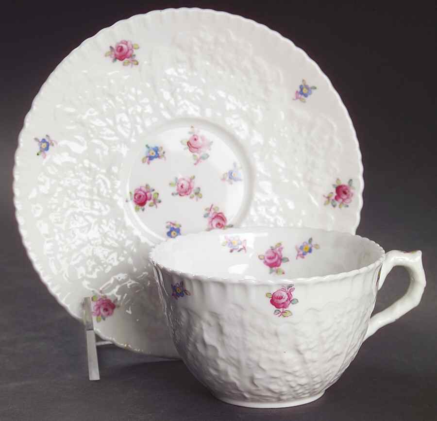 Forget Me Not (Bone China) Flat Cup & Saucer Set by Spode-1