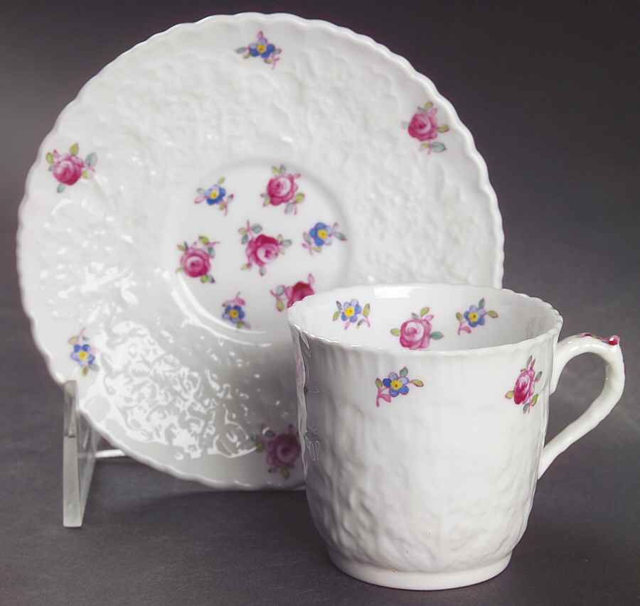 Forget Me Not (Bone China) Flat Demitasse Cup & Saucer Set by Spode-1