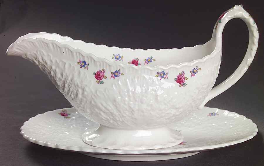 Forget Me Not (Bone China) Gravy Boat & Underplate by Spode-1