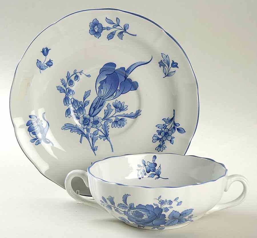 Fontaine Flat Cream Soup Bowl & Saucer Set by Spode-1