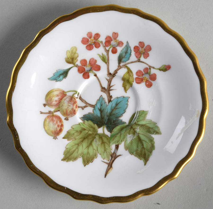 Fruit and Blossom Saucer for Flat Demitasse Cup by Spode-1