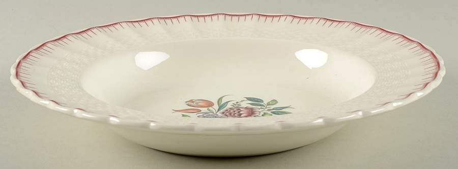 French Flowers Rim Soup Bowl by Spode-1
