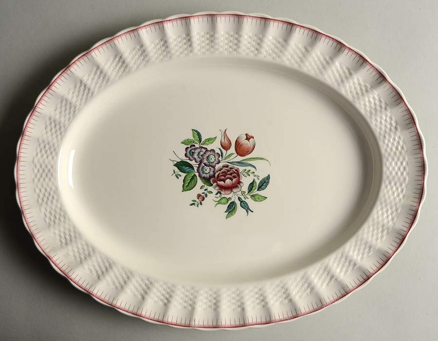 French Flowers 14" Oval Serving Platter by Spode-1