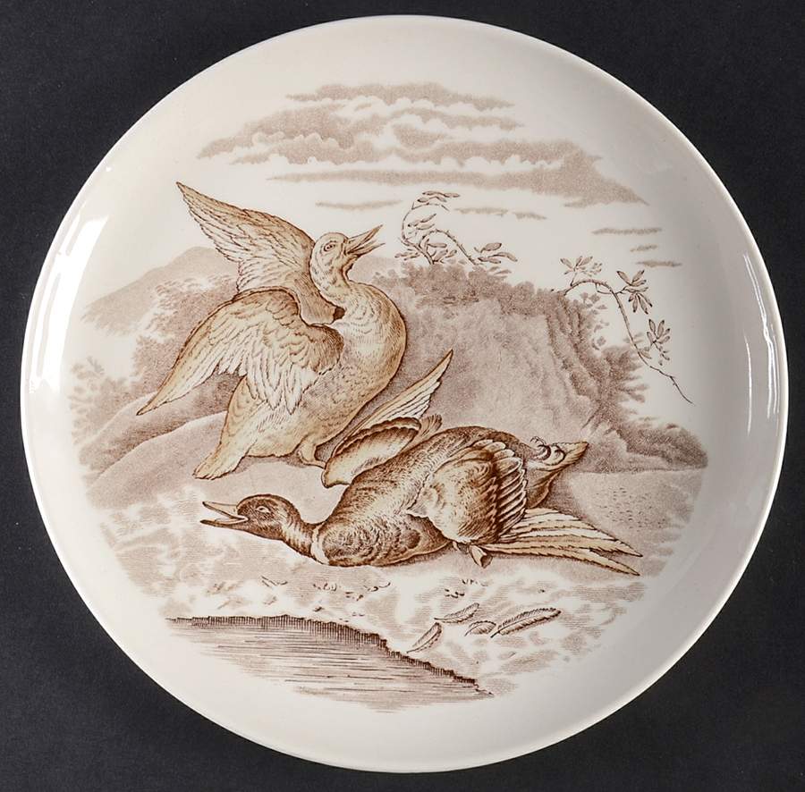 Game Birds Brown (No Border Design) Bread & Butter Plate by Spode-1