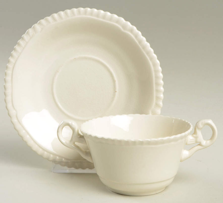 Gadroon Flat Bouillon Cup & Saucer by Spode-1
