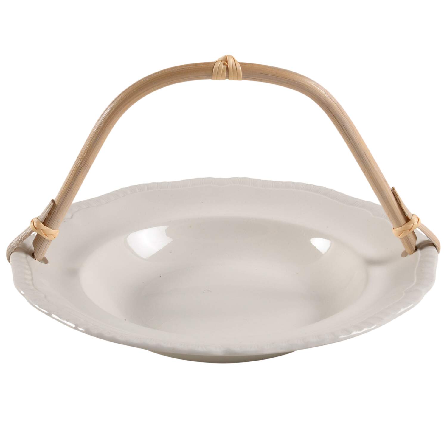 Gadroon 7''-7 1/4'' Basket W/Bamboo Handle HC by Spode-1