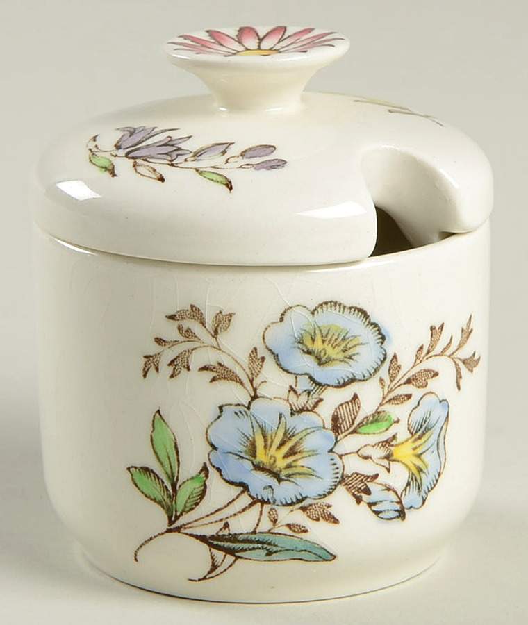 Gainsborough (Marlborough) Mustard Jar & Lid by Spode-1