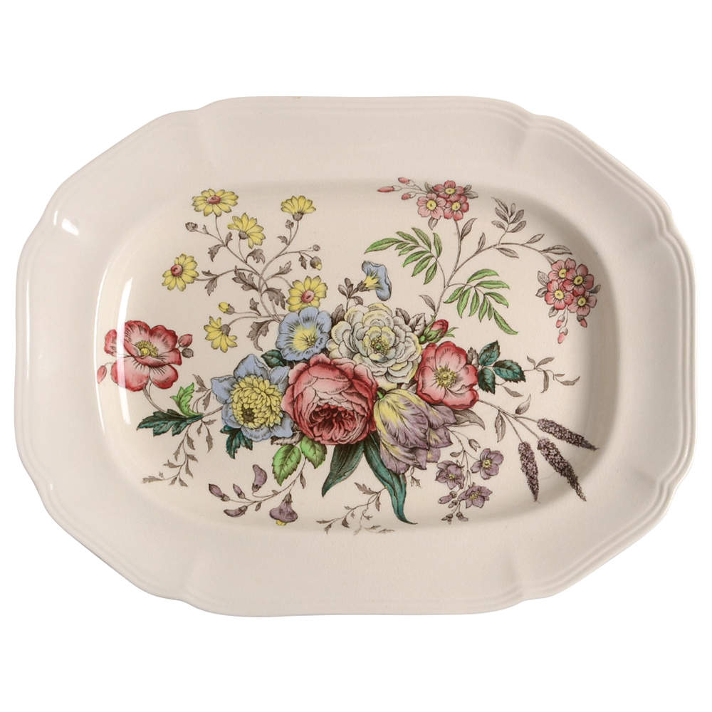 Gainsborough (Marlborough) 12" Oval Serving Platter by Spode-1