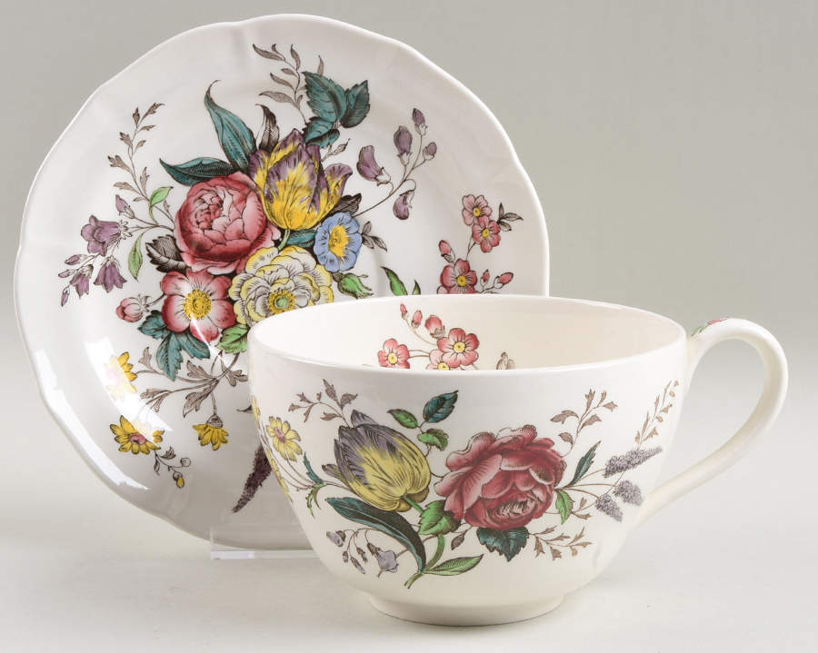 Gainsborough (Marlborough) Jumbo Cup & Saucer Set by Spode-1