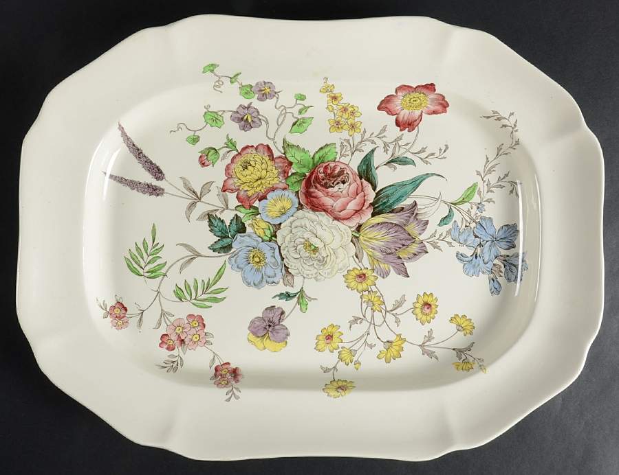 Gainsborough (Marlborough) 18" Oval Serving Platter by Spode-1