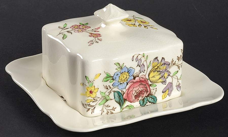 Gainsborough (Marlborough) Square Butter No Lid by Spode-1