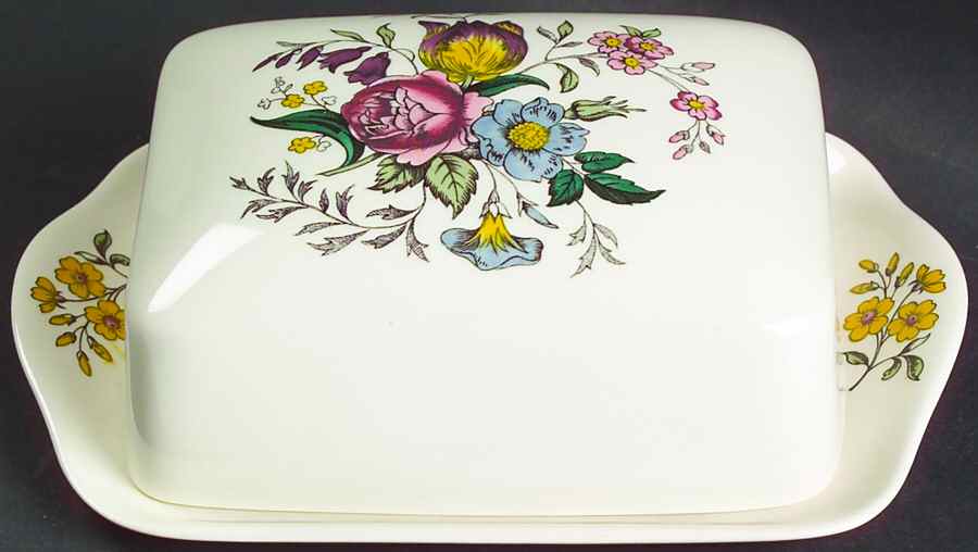 Gainsborough (Marlborough) Rectangular Covered Butter by Spode-1