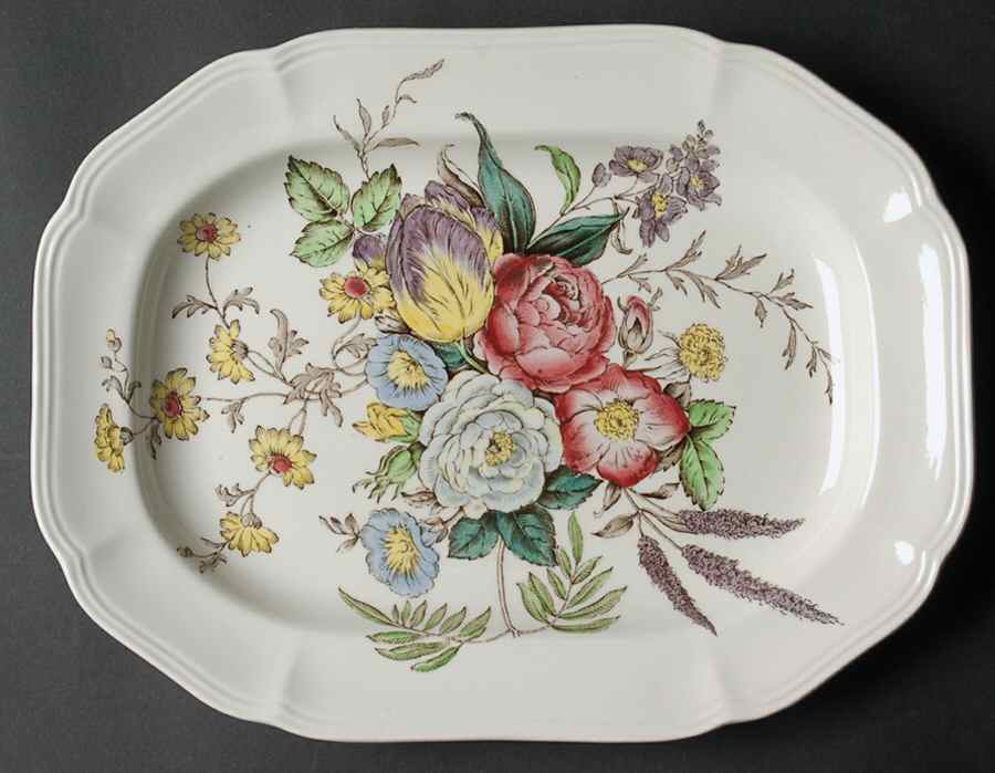 Gainsborough (Marlborough) 10" Oval Serving Platter by Spode-1