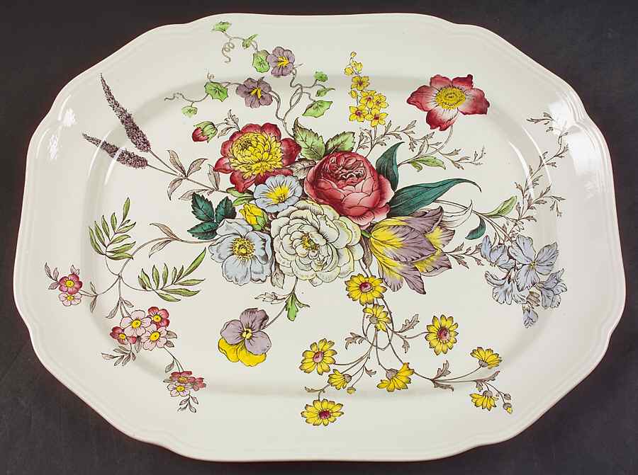 Gainsborough (Marlborough) 16" Oval Serving Platter by Spode-1
