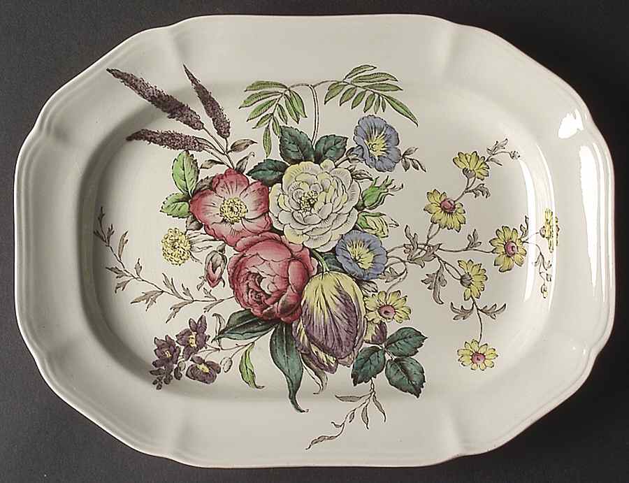 Gainsborough (Marlborough) 10" Oval Serving Platter by Spode-1