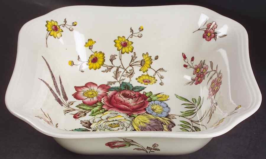 Gainsborough (Marlborough) 8" Square Vegetable Bowl by Spode-1