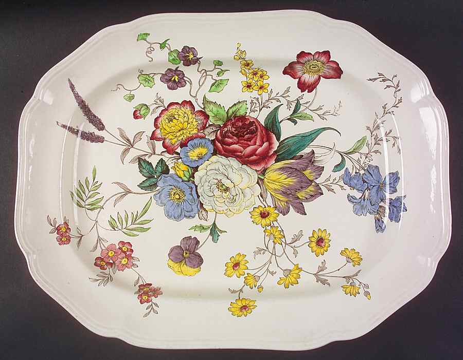 Gainsborough (Marlborough) 16" Oval Serving Platter by Spode-1