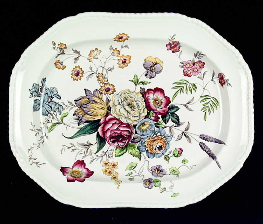 Gainsborough (Gadroon) 17" Oval Serving Platter by Spode-1