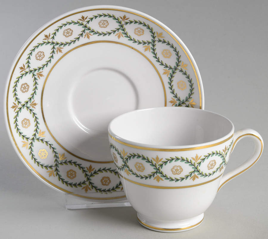 Garland Footed Cup & Saucer Set by Spode-1