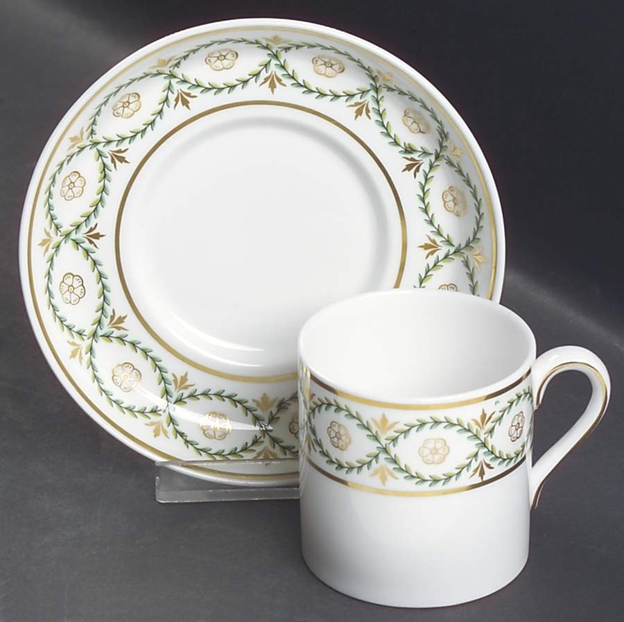 Garland Flat Demitasse Cup & Saucer Set by Spode-1