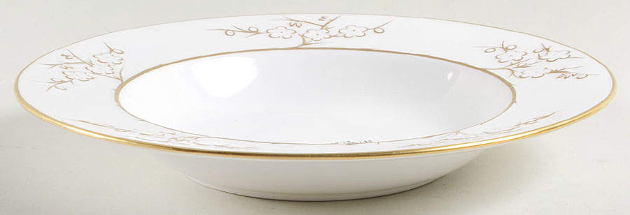 Geisha Gold (Gold Flowers, Gold Trim) Rim Soup Bowl by Spode-1