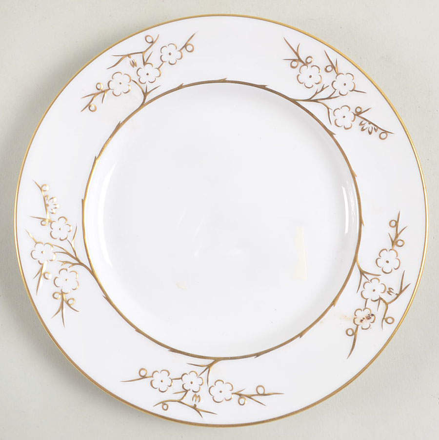 Geisha Gold (Gold Flowers, Gold Trim) Bread & Butter Plate by Spode-1