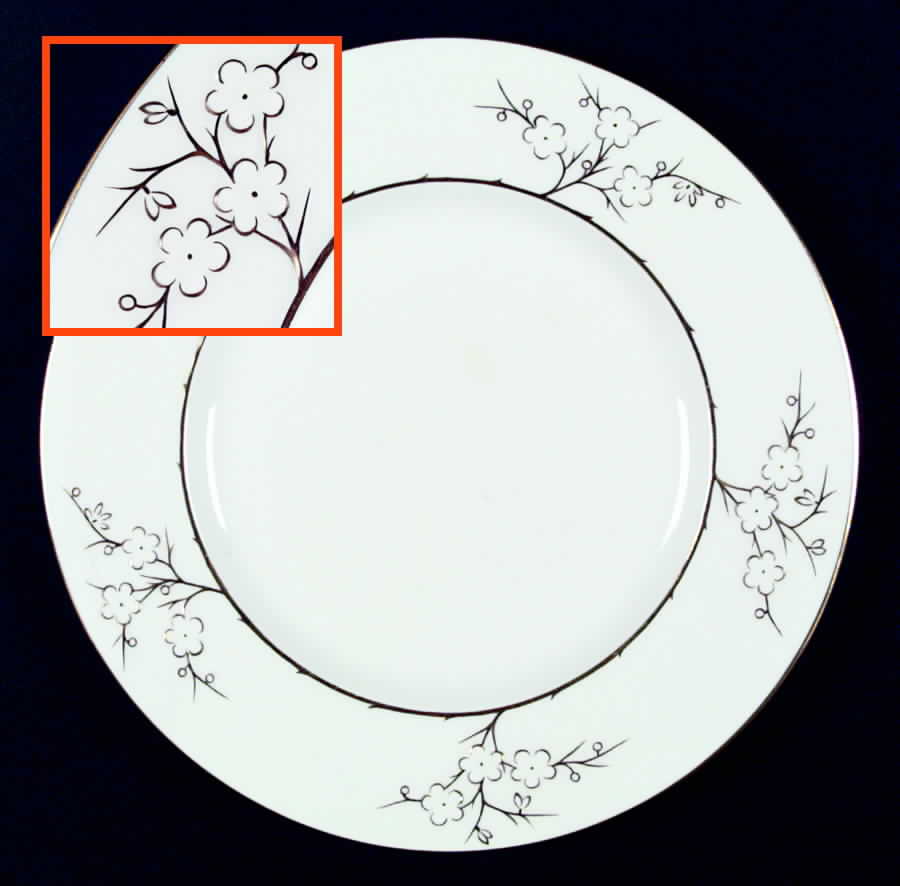 Geisha Gold (Gold Flowers, Gold Trim) Dinner Plate by Spode-1