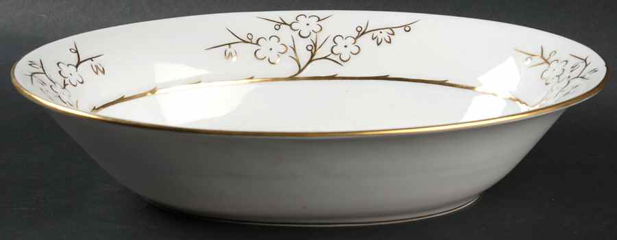 Geisha Gold (Gold Flowers, Gold Trim) 10" Oval Vegetable Bowl by Spode-1