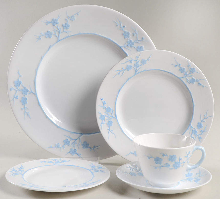 Geisha Light Blue (No Gold Accents) 5 Piece Place Setting by Spode-1