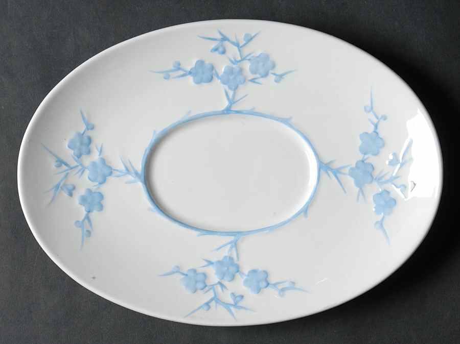 Geisha Light Blue (No Gold Accents) Underplate for Gravy Boat by Spode-1