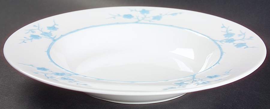 Geisha Light Blue (No Gold Accents) Large Rim Soup Bowl by Spode-1