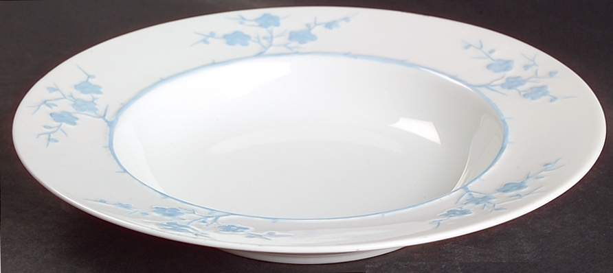 Geisha Light Blue (No Gold Accents) Rim Soup Bowl by Spode-1