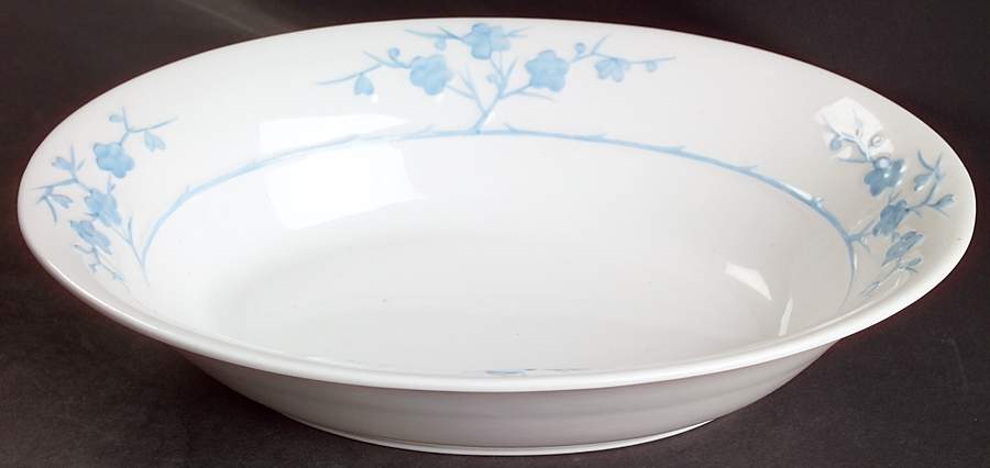 Geisha Light Blue (No Gold Accents) 10" Oval Vegetable Bowl by Spode-1
