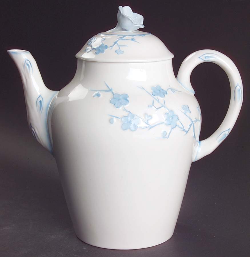 Geisha Light Blue (No Gold Accents) Coffee Pot & Lid by Spode-1