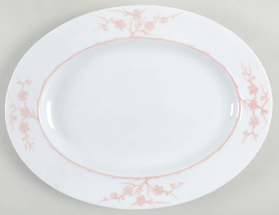 Geisha Light Pink 13" Oval Serving Platter by Spode-1