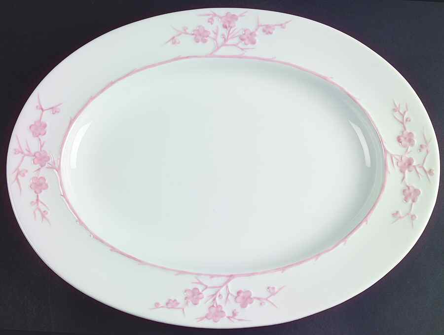 Geisha Light Pink 14" Oval Serving Platter by Spode-1