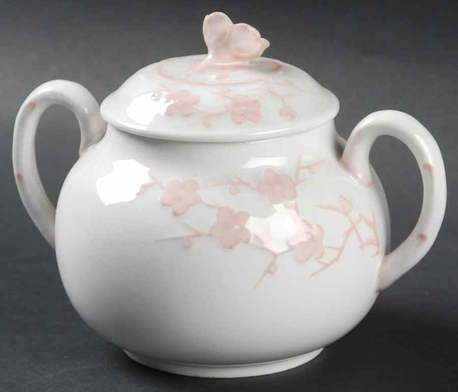 Geisha Light Pink Sugar Bowl & Lid by Spode-1